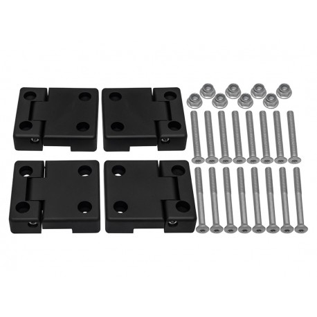 Kit de 4 charnières noires anodisées pour portes arrière - defender/series 3