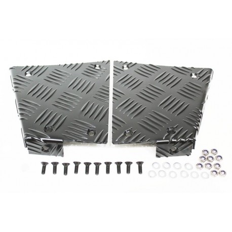 rear corner chequer plate kit - black - 3mm - defender 90