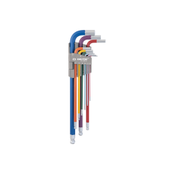 KING TONY-20109MW 9 PC. Color Coded Extra Long Arm Ball Hex Key Set