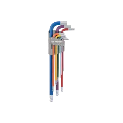 KING TONY-20109MW 9 PC. Color Coded Extra Long Arm Ball Hex Key Set