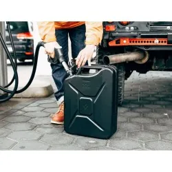 Jerrycan à carburant 20l - Finition acier noir