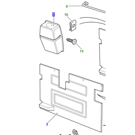 Cache moteur essuie-glace gris porte arriere Defender