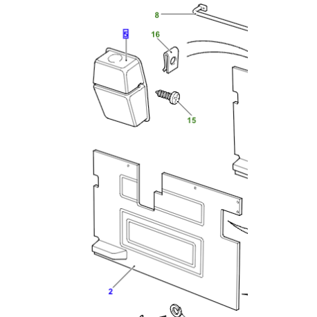 Grey rear wiper cover Defender
