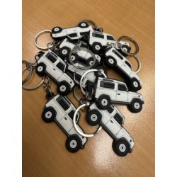 Porte clés Defender 90 Blanc- PVC