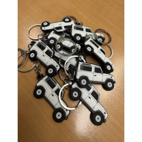 Porte clés Defender 90 Blanc- PVC