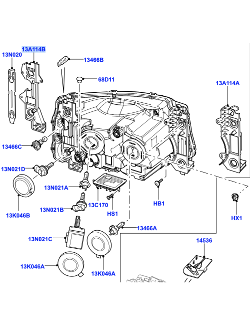 Support de montage du phare avant droit - Discovery 4 et Range Rover Sport