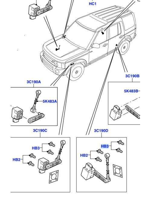 Boulon M5 x 10mm - Disco 3, RRS et Freelander 2