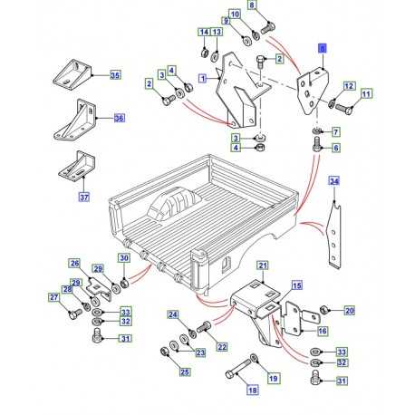 Support de montage de benne de DEFENDER 110/130